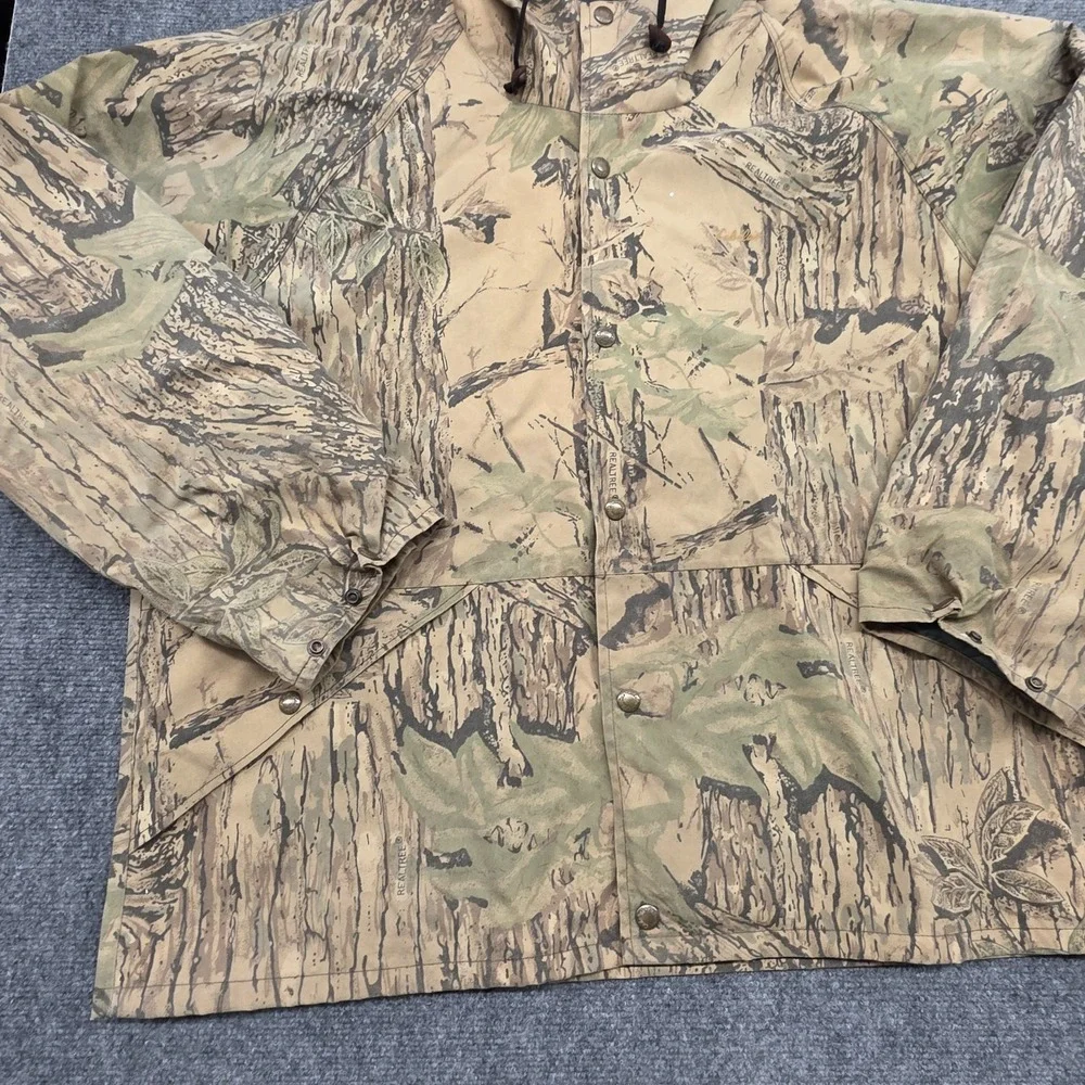 Vintage Cabelas Realtree Camo Goretex Jacket Mens XL XLarge Made In USA Snap Zip